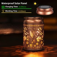 Solar Lanterns Outdoor Waterproof Hummingbird Garden Decor Gifts For Women Mom Grandma Hanging Solar Lights Metal Solar Decoration Outsideled Lanterns For Yard, Patio, Lawn, Pathway, Landscape