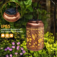 Solar Lanterns Outdoor Waterproof Hummingbird Garden Decor Gifts For Women Mom Grandma Hanging Solar Lights Metal Solar Decoration Outsideled Lanterns For Yard, Patio, Lawn, Pathway, Landscape