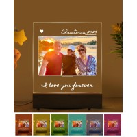 Personalised Photo Frame With Photo Mood Lights 3D Lamp, Home Decor,Bedroom Decor,Family Gifts, Gifts For Mum, Anniversary Gifts For Her,Birthday Gifts For Dad,Christmas Gifts For Parents (A)