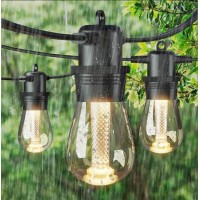 Jackyled 48Ft Led Outdoor String Lights Commercial Patio Lights Waterproof Edison Hanging Lights String Lights For Outside Bis