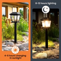 Gigalumi Solar Pathway Lights 6 Pack Solar Lights Waterproof Outdoor Path Light Warm White For Garden Yard Patio Lawn Porch Wal