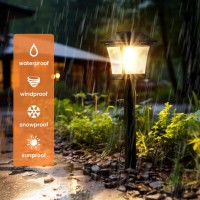 Gigalumi Solar Pathway Lights 6 Pack Solar Lights Waterproof Outdoor Path Light Warm White For Garden Yard Patio Lawn Porch Wal