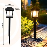 Gigalumi Solar Pathway Lights 6 Pack Solar Lights Waterproof Outdoor Path Light Warm White For Garden Yard Patio Lawn Porch Wal