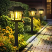 Gigalumi Solar Pathway Lights 4 Pack Solar Lights Waterproof Outdoor Path Light For Garden Yard Patio Lawn Porch Walkway Backya