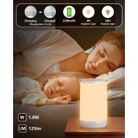 Hensam Night Light For Kids Portable Usb Night Lamp With 2200 Mah Battery Bright Color Changing Light For Nightstand Small To