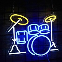 Lisignve Drum Kit Neon Sign Neon Light Sign Led Neon Light For Wall Drum Kit Shape Neon Sign Usb Powered Led Neon Signs For Musi