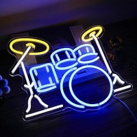 Lisignve Drum Kit Neon Sign Neon Light Sign Led Neon Light For Wall Drum Kit Shape Neon Sign Usb Powered Led Neon Signs For Musi