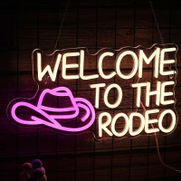 Welcome To The Rodeo Neon Sign Cowboy Neon Light For Wall Decor Dimmable Led Signs Welcome To The Rodeo Light Up Signs Living Ro