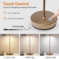 Yht 2Pack Cordless Table Lamp Rechargeable, 6000Mah Battery Operated Led Desk Lamp, 3 Color Stepless Dimming, Up To 60 Hours Usage, Waterproof Table Light For Outdoor Patio Restaurant Living Room