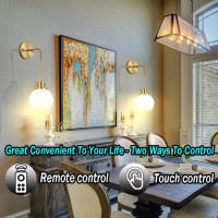 Wall Sconces Set Of Two Battery Operated Sconces With Remote Rechargeable Wall Sconce Non Hardwired Up To 50 Hours Long Life Glo