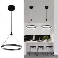 Viruhaka Modern Led Pendant Light Three Color Dimmable Pendant Lights With Remote Control Chromium Color Ceiling Hanging Fixtur