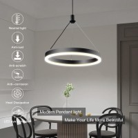 Viruhaka Modern Led Pendant Light Three Color Dimmable Pendant Lights With Remote Control Chromium Color Ceiling Hanging Fixtur