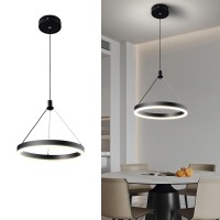 Viruhaka Modern Led Pendant Light Three Color Dimmable Pendant Lights With Remote Control Chromium Color Ceiling Hanging Fixtur