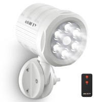 Asofty Motion Sensor Outdoor Light Battery Operated 6 Led 1000 Lumen Wireless Spotlights With Remote Control Ip65 Waterproof 6