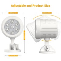 Asofty Motion Sensor Outdoor Light Battery Operated 6 Led 1000 Lumen Wireless Spotlights With Remote Control Ip65 Waterproof 6