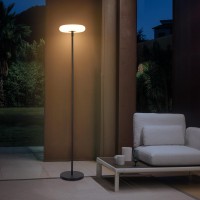 Outdoor Floor Lamp, 100% Solar Powered Floor Lamp For Patio Decks Lawn Pool Garden Outdoor Spaces, Fully Weatherproof