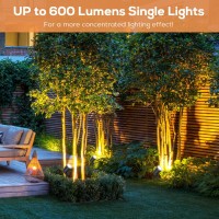 Zyan 2 Pack Outdoor Landscape Spotlights, 12W Led Aluminum Landscape Spot Lights, 2700K Warm White Ip65 Waterproof Outdoor Landscape Lighting For Garden, Yard, Lawn, Wall, Tree, Fence(6 Watts/Light)