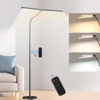 Led Floor Lamp 24W 2400Lm Tall Reading Lamp Floor Standing Office Task Lamp Double Head Lash Light Adjustable Gooseneck Craf