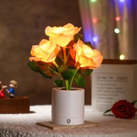 Wsyear Mothers Day Forever Flower Lamp-Battery Operated Rose Lamp, Led Artificial Flowers Night Light, Cordless Touch Lamp For Home Bedroom Living Room Flower Bed Decorations Outdoor