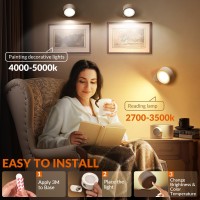 Auderwin Led Wall Lights Rechargeable Battery Operated Wall Sonce 3 Color Temperature 3 Brightness Levels Magnetic 360 Rotatio