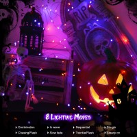 2 Pack Halloween Fairy Lights Battery Operated 200 Led 66Ft Silver Wire Starry String Lights Auto Timer 8 Modes Waterproof Mini