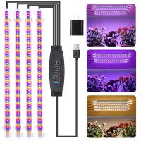 Rwntao Four Strip Growing Lamp For Indoor Plants Red Blue Yellow Full Spectrum Led Grow Light Strips With Auto Onoff 391