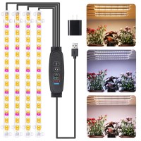 Rwntao Four Strip Growing Lamp For Indoor Plants Red 3000K 6000K Full Spectrum Led Grow Light Strips With Auto Onoff 391