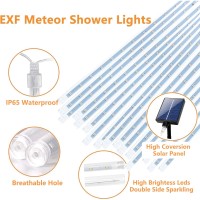 Solar Meteor Shower Lights Outdoor Waterproof Christmas Decorations Lights Solar Powered 16 Tubes 384Led Rain Lights Falling