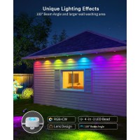 Angelhalo Permanent Outdoor Lights, 100Ft Smart Rgbai Outdoor Lights With 72 Led Lights, Cold/Warm Eaves Lights Ip67 Waterproof For Outdoor Decor, Garden Decor, Works With Alexa, Google Assistant