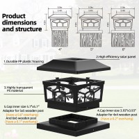 Moretren Solar Post Light Outdoor Waterproof Led Solar Light For Outside,Solar Post Cap Light,Fence Post Solar Lights For Deck Garden Patio,2 Lighting Modes Fit 4X4 Vinyl 5X5 6X6 Wooden Posts 2 Pack