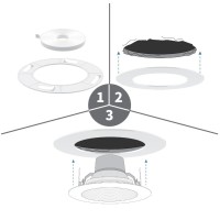 Lightlabs Goof Ring Matte 8 Pack 865 Diameter For 8 Cans Inlcudes Ring Tape To Fix Drywall Damage For Flush Recessed Down