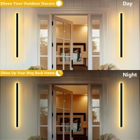 Picico 2Pc 47In Modern Outdoor Lights,Ip65 Waterproof Long Exterior Light Fixtures Wall Mount,Linear Outdoor Led Wall Sconce, Outside Lighting For Garage,Front Door (3000K-6000K Dimmable)