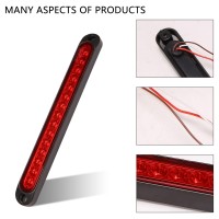 Luejnbogty 10 Inch Sealed Truck& Rv Trailer Light Bar 15 Led Third Brake Lights Strip Red