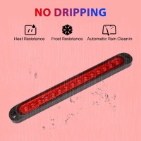 Luejnbogty 10 Inch Sealed Truck& Rv Trailer Light Bar 15 Led Third Brake Lights Strip Red