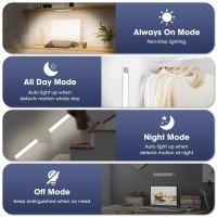 Yacoto Under Cabinet Lighting With Remote Control 56 Led Motion Sensor Light Indoor 3 Color Temperature Dimmable Rechargeable W