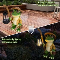 Iswabard Frog Statue Solar Lights Outdoorhalloween Christmas Decorations Outdoor Frog Solar Lights For Garden Patio Porch Deco