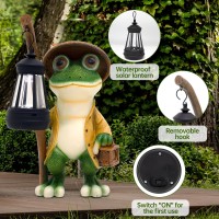 Iswabard Frog Statue Solar Lights Outdoorhalloween Christmas Decorations Outdoor Frog Solar Lights For Garden Patio Porch Deco