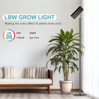 Lbw Grow Light For Indoor Tall Plants With Stand Full Spectrum Floor Standing Plant Growing Light With 20W Cob Bulb Height Adjus