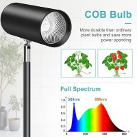 Lbw Grow Light For Indoor Tall Plants With Stand Full Spectrum Floor Standing Plant Growing Light With 20W Cob Bulb Height Adjus