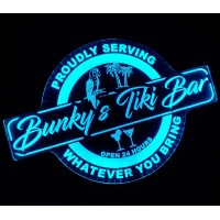 Custom Tiki Bar Color Changing Acrylic Wall Led Night Light Neon Like 4 Sizes Custom Your Name Personalized