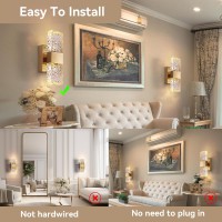 Camuucci Battery Operated Wall Sconce Rechargeable Battery Powered 12000Mah Wall Light Indoor Not Hardwired Remote Control Dimma