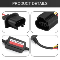 Yumfugu Pack2 H139008 LED Light Canbus Decoder High Power LED Light Decoder Driver Adaptor Error Code Canceler Car Accessories Anti Flicker Harness for LED Light Systems Black