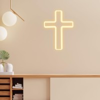 Neon Signs For Wall Decor, Jesus Cross Neon Signs Led Neon Light Signs Usb Powered Cross Light For Bedroom Living Room Christmas Decor Gifts