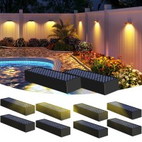 Jsot Solar Fence Lights Outdoor Step Lights Stair Lights Backyard Solar Lights Solar Powered Lights For Outside For Garden Pat