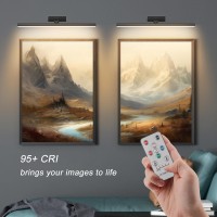 Mocalido 2 Pack Picture Light Battery Operated For Wall Rechargeable 5200Mah 16 Wireless Led Art Light With Remote Dimmable