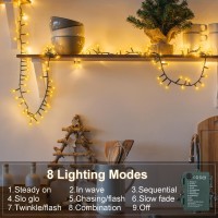 Bsglobal 2 Pack String Lights Battery Operated Total 20Ft 400 Led Cluster String Lights With Timer 8 Modes Christmas Firecracke