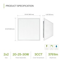 Asd 6 Pack 2X2 Led Flat Panel Light 253040W Ul Dlc 5335Lm 3500K 4000K 5000K Selectable Dimmable 2X2 Led Drop Ceiling Light