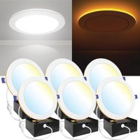 Sunco 6 Pack 13W 8 Inch Led Slim Down Light Residential Ambient Home Indoor Living Room Bedroom Bathroom 1350 Lumens Selectabl