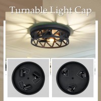 Dpxekq 13 Inch Black Flush Mount Ceiling Light Fixture 3Light Light Fixtures Ceiling Mount For Hallway Hall Kitchen Light Fixtu