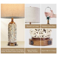 Ikopyal Coastal Nautical Lamp Farmhouse Table Lamps For Living Room Bedroom